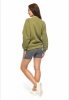 MijaCulture - 3 in 1 light super soft maternity and nursing sweatshirt Olivia M019 Green